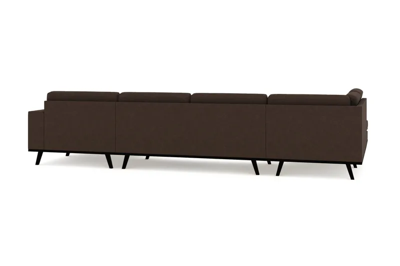 Copenhagen 5-personers Venstrevendt U-formet Sofa med Divan og Chaiselong i Stof - Brun - Møbler - Sofaer - U Sofa