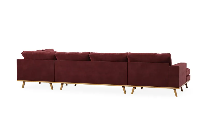 Copenhagen 5-personers Højrevendt U-formet Sofa med Divan og Chaiselong i Fløjl - Lilla - Møbler - Sofaer - U Sofa