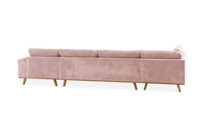 Copenhagen 5-personers Venstrevendt U-formet Sofa med Divan og Chaiselong i Manchester - Rosa - Møbler - Sofaer - U Sofa