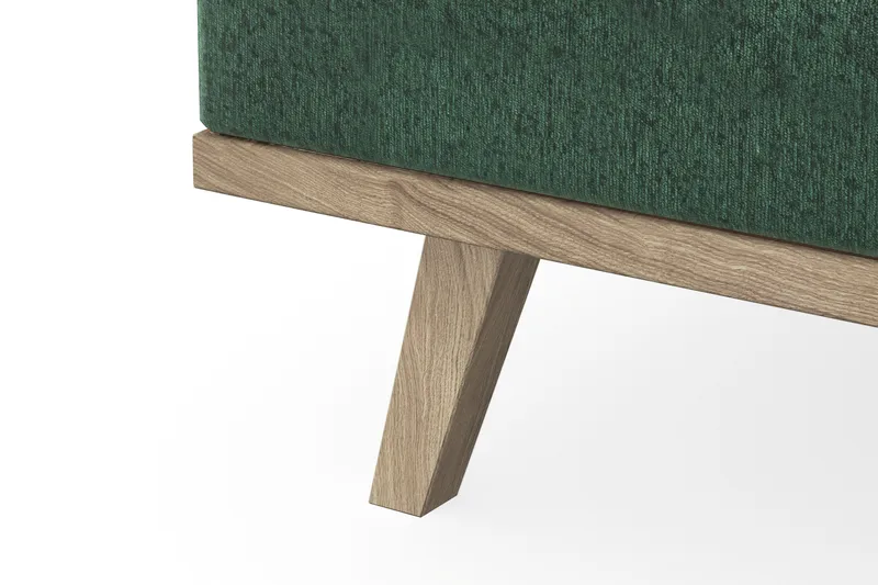 Copenhagen 5-personers Venstrevendt U-formet Sofa med Divan og Chaiselong i Fløjl - Mørkegrøn - Møbler - Sofaer - U Sofa