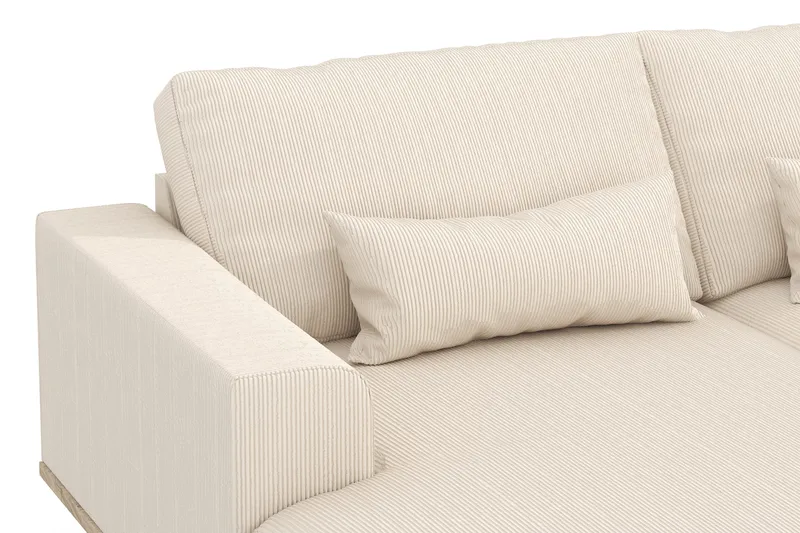 Copenhagen 5-personers Højrevendt U-formet Sofa med Divan og Chaiselong i Manchester - Beige - Møbler - Sofaer - U Sofa