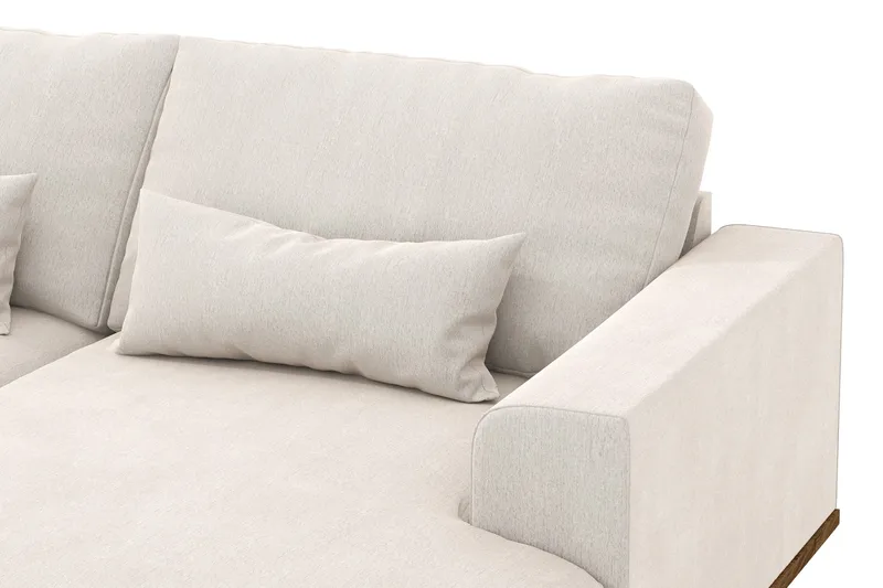 Copenhagen 5-personers Venstrevendt U-formet Sofa med Divan og Chaiselong i Fløjl - Cremehvid - Møbler - Sofaer - U Sofa