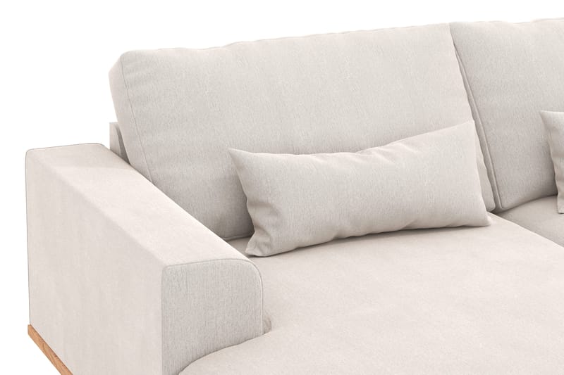 Copenhagen 5-personers Højrevendt U-formet Sofa med Divan og Chaiselong i Fløjl - Cremehvid - Møbler - Sofaer - U Sofa