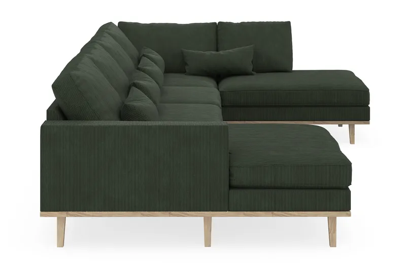 Copenhagen 5-personers Højrevendt U-formet Sofa med Divan og Chaiselong i Manchester - Mørkegrøn - Møbler - Sofaer - U Sofa