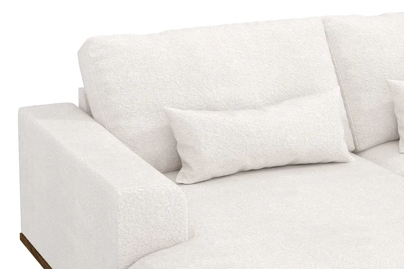 Copenhagen 5-personers Højrevendt U-formet Sofa med Divan og Chaiselong i Bouclé - Hvid - Møbler - Sofaer - U Sofa