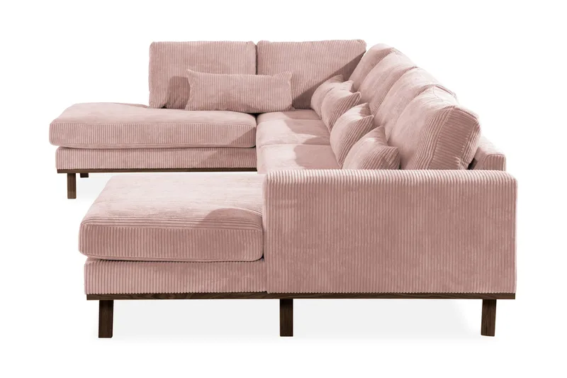 Copenhagen 5-personers Venstrevendt U-formet Sofa med Divan og Chaiselong i Manchester - Rosa - Møbler - Sofaer - U Sofa