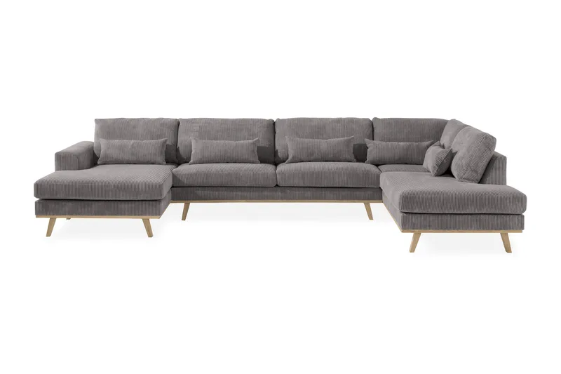 Copenhagen 5-personers Højrevendt U-formet Sofa med Divan og Chaiselong i Manchester - Mørkegrå - Møbler - Sofaer - U Sofa