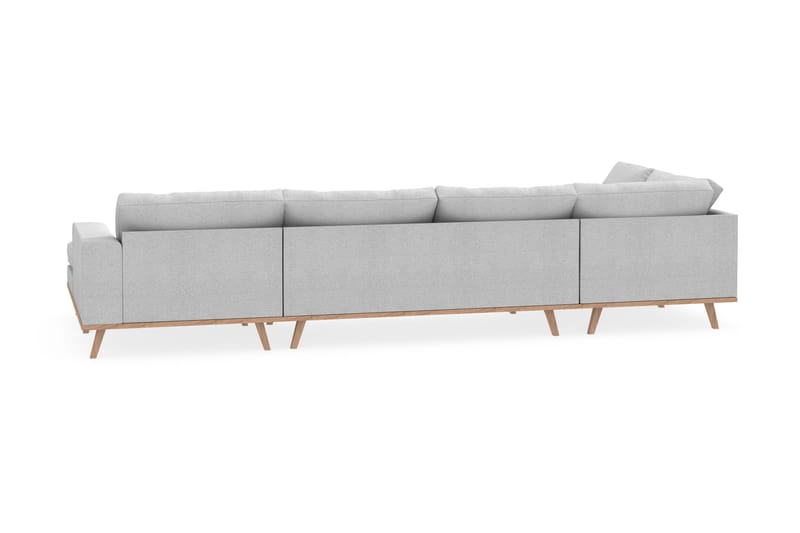 Copenhagen 5-personers Venstrevendt U-formet Sofa med Divan og Chaiselong i Stof - Lysegrå - Møbler - Sofaer - U Sofa