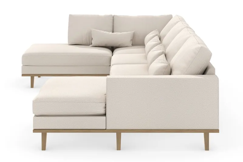 Copenhagen 5-personers Venstrevendt U-formet Sofa med Divan og Chaiselong i Stof - Beige - Møbler - Sofaer - U Sofa