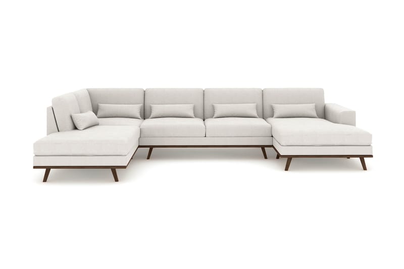 Copenhagen 5-personers Venstrevendt U-formet Sofa med Divan og Chaiselong i Stof - Lysegrå - Møbler - Sofaer - U Sofa