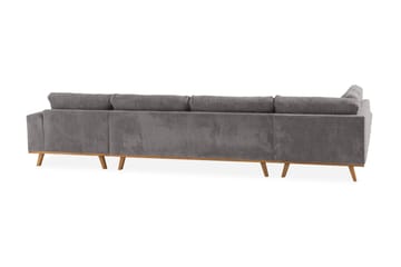 Copenhagen 5-personers Venstrevendt U-formet Sofa med Divan og Chaiselong i Manchester - Mørkegrå - Møbler - Sofaer - U Sofa