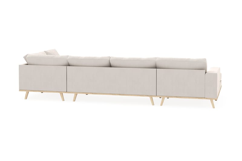 Copenhagen 5-personers Højrevendt U-formet Sofa med Divan og Chaiselong i Fløjl - Cremehvid - Møbler - Sofaer - U Sofa