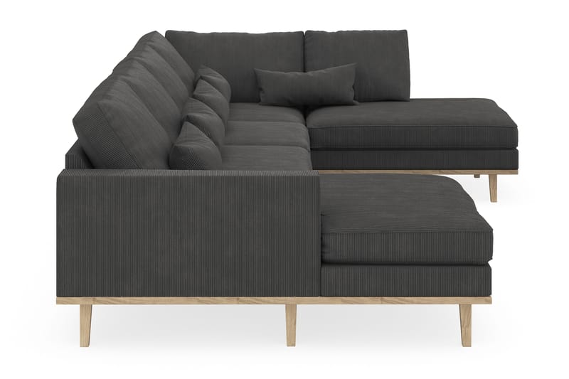 Copenhagen 5-personers Højrevendt U-formet Sofa med Divan og Chaiselong i Manchester - Mørkegrå - Møbler - Sofaer - U Sofa