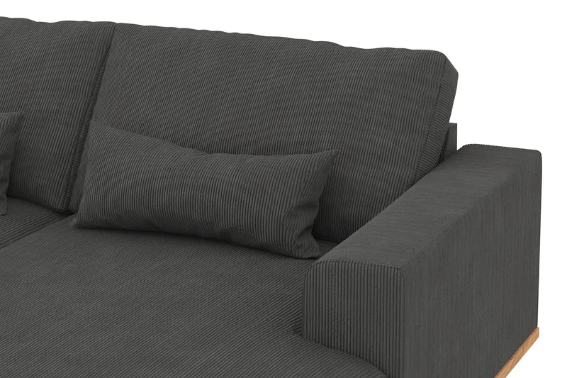 Copenhagen 5-personers Venstrevendt U-formet Sofa med Divan og Chaiselong i Manchester - Mørkegrå - Møbler - Sofaer - U Sofa