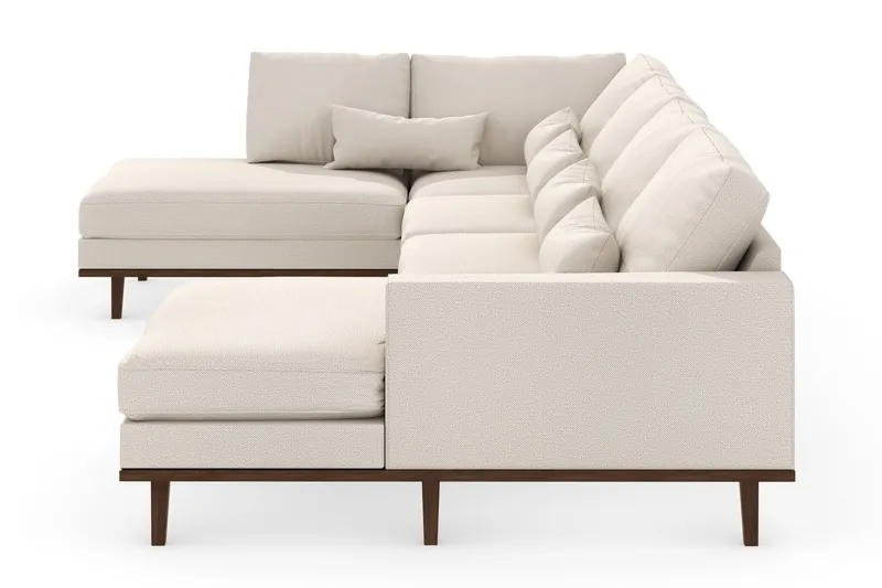 Copenhagen 5-personers Venstrevendt U-formet Large Sofa med Divan og Chaiselong i Stof - Beige - Møbler - Sofaer - U Sofa