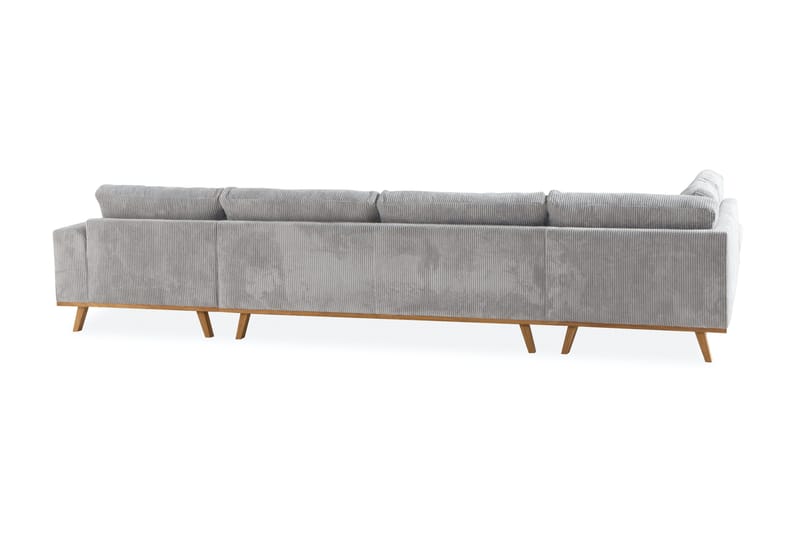 Copenhagen 5-personers Venstrevendt U-formet Sofa med Divan og Chaiselong i Manchester - Lysegrå - Møbler - Sofaer - U Sofa