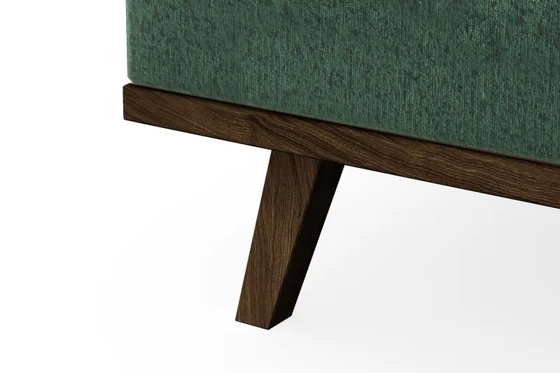 Copenhagen 5-personers Venstrevendt U-formet Sofa med Divan og Chaiselong i Fløjl - Mørkegrøn - Møbler - Sofaer - U Sofa