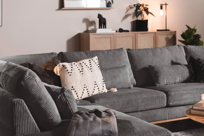 Copenhagen 5-personers Venstrevendt U-formet Sofa med Divan og Chaiselong i Manchester - Mørkegrå - Møbler - Sofaer - U Sofa