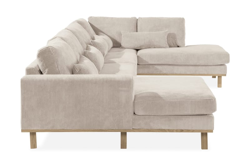 Copenhagen 5-personers Højrevendt U-formet Sofa med Divan og Chaiselong i Manchester - Beige - Møbler - Sofaer - U Sofa