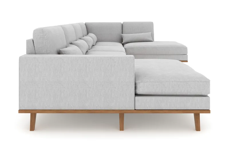 Copenhagen 5-personers Højrevendt U-formet Sofa med Divan og Chaiselong i Stof - Grå - Møbler - Sofaer - U Sofa