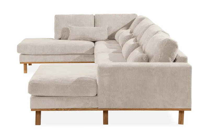 Copenhagen 5-personers Venstrevendt U-formet Sofa med Divan og Chaiselong i Manchester - Beige - Møbler - Sofaer - U Sofa