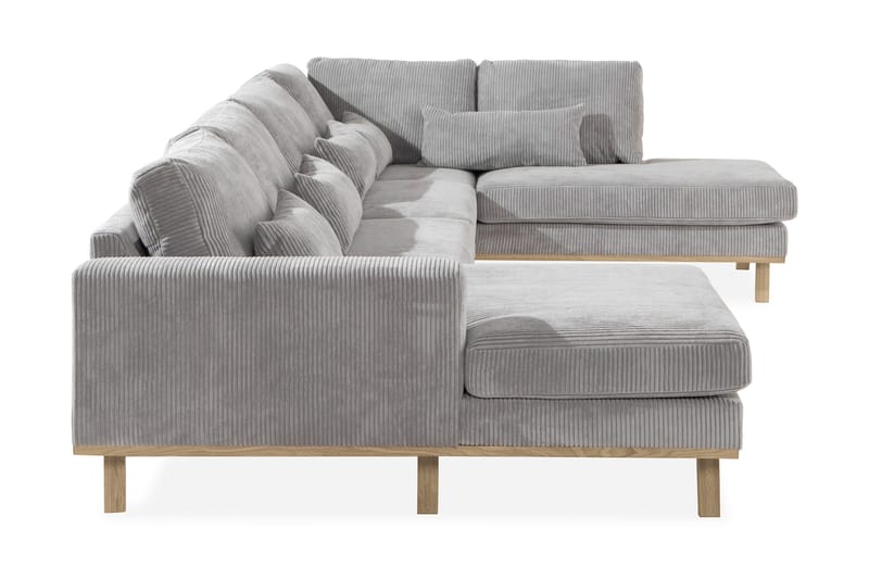 Copenhagen 5-personers Højrevendt U-formet Sofa med Divan og Chaiselong i Manchester - Lysegrå - Møbler - Sofaer - U Sofa
