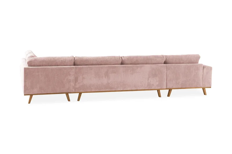 Copenhagen 5-personers Højrevendt U-formet Sofa med Divan og Chaiselong i Manchester - Rosa - Møbler - Sofaer - U Sofa