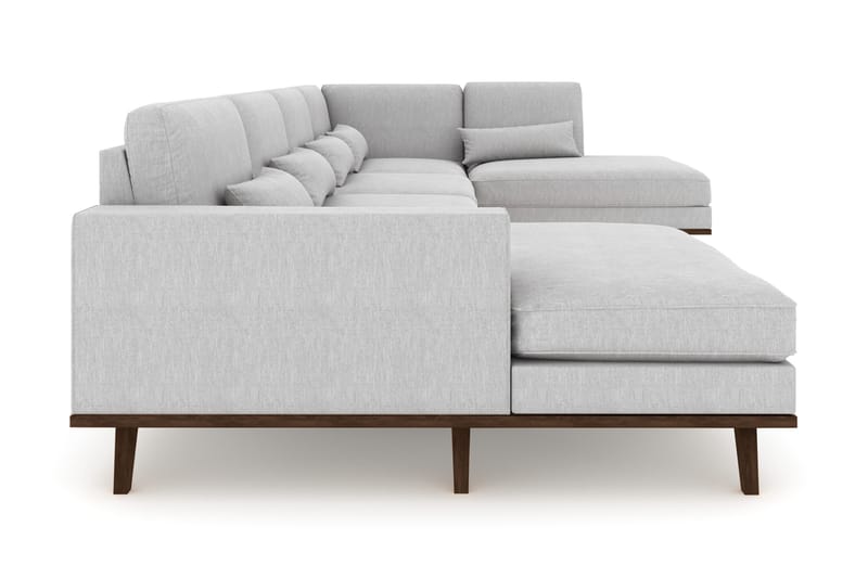 Copenhagen 5-personers Højrevendt U-formet Sofa med Divan og Chaiselong i Stof - Grå - Møbler - Sofaer - U Sofa
