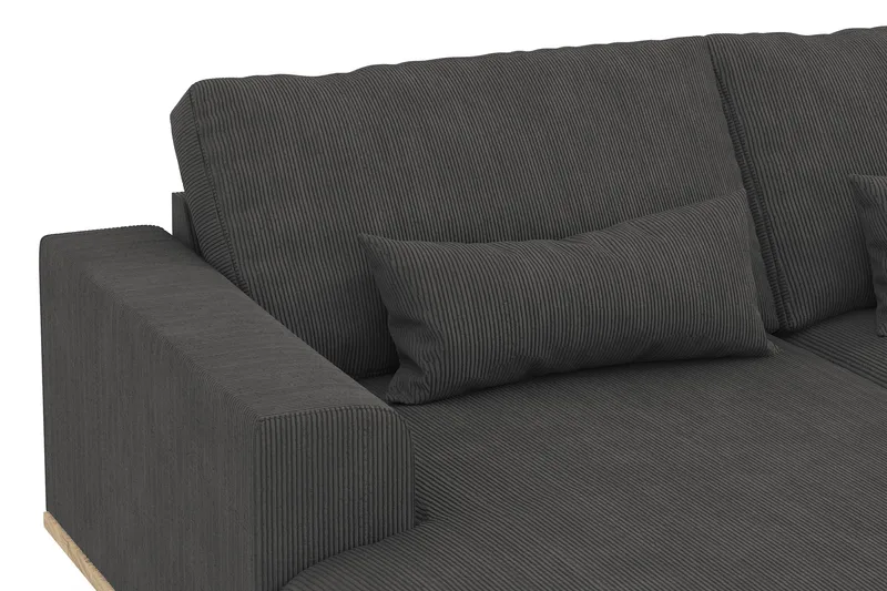 Copenhagen 5-personers Højrevendt U-formet Sofa med Divan og Chaiselong i Manchester - Mørkegrå - Møbler - Sofaer - U Sofa