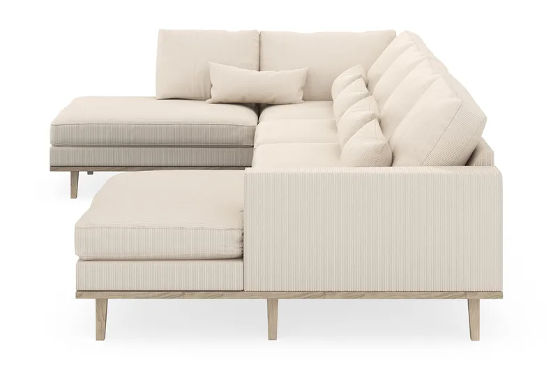 Copenhagen 5-personers Venstrevendt U-formet Sofa med Divan og Chaiselong i Manchester - Beige - Møbler - Sofaer - U Sofa