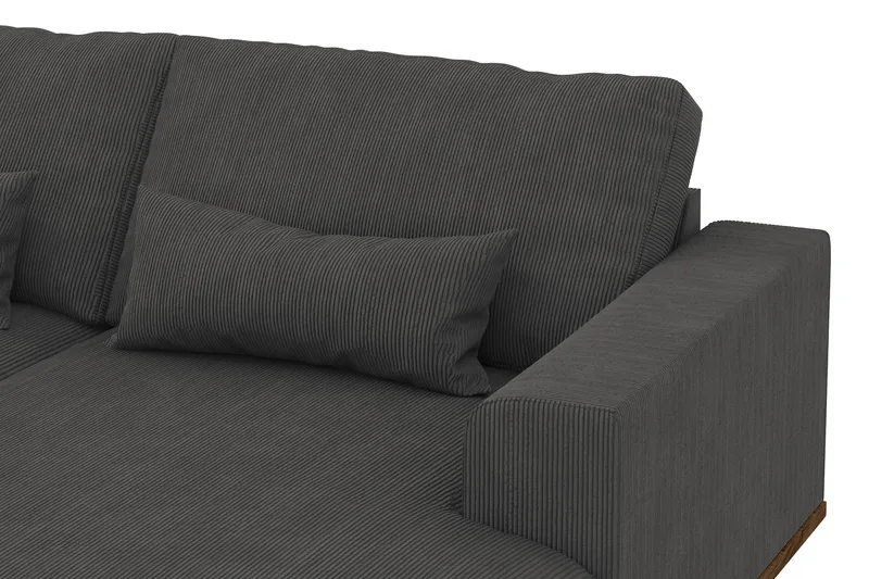Copenhagen 5-personers Venstrevendt U-formet Sofa med Divan og Chaiselong i Manchester - Mørkegrå - Møbler - Sofaer - U Sofa