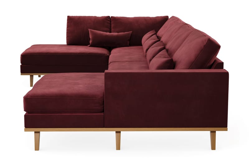 Copenhagen 5-personers Venstrevendt U-formet Sofa med Divan og Chaiselong i Fløjl - Lilla - Møbler - Sofaer - U Sofa