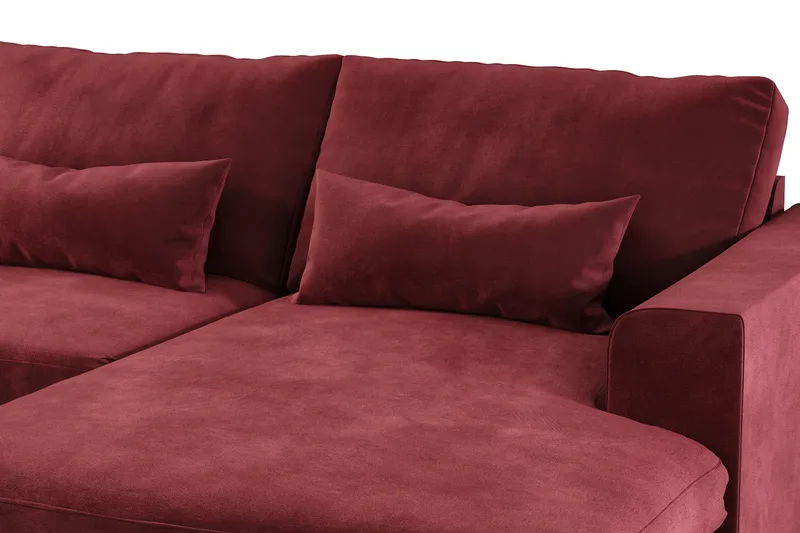 Copenhagen 5-personers Venstrevendt U-formet Sofa med Divan og Chaiselong i Fløjl - Lilla - Møbler - Sofaer - U Sofa