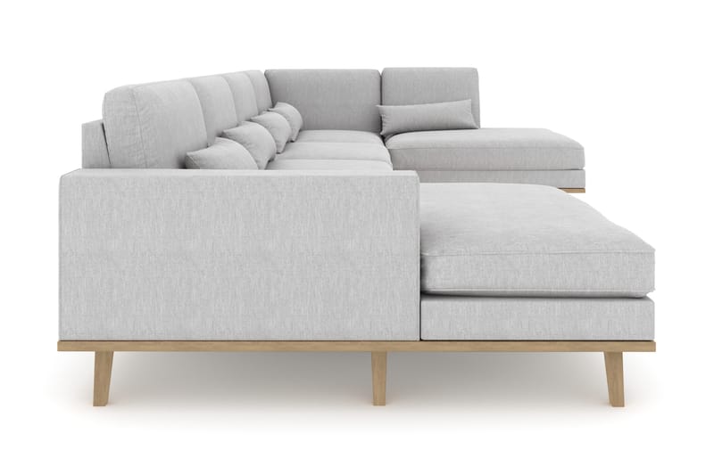 Copenhagen 5-personers Højrevendt U-formet Sofa med Divan og Chaiselong i Stof - Grå - Møbler - Sofaer - U Sofa