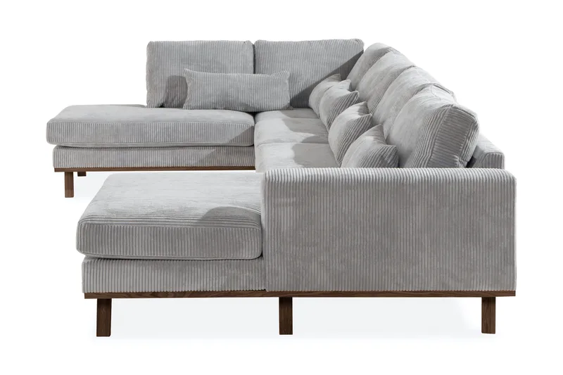 Copenhagen 5-personers Venstrevendt U-formet Sofa med Divan og Chaiselong i Manchester - Lysegrå - Møbler - Sofaer - U Sofa