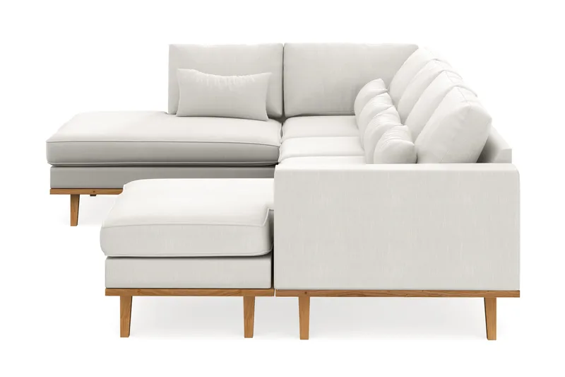 Copenhagen Compact 4-personers Venstrevendt U-formet Sofa med Divan og Chaiselong i Stof - Lysegrå - Møbler - Sofaer - U Sofa