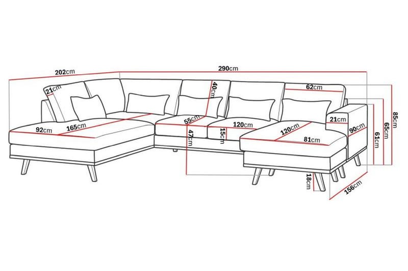Copenhagen Compact 4-personers Venstrevendt U-formet Sofa med Divan og Chaiselong i Stof - Lysegrå - Møbler - Sofaer - U Sofa