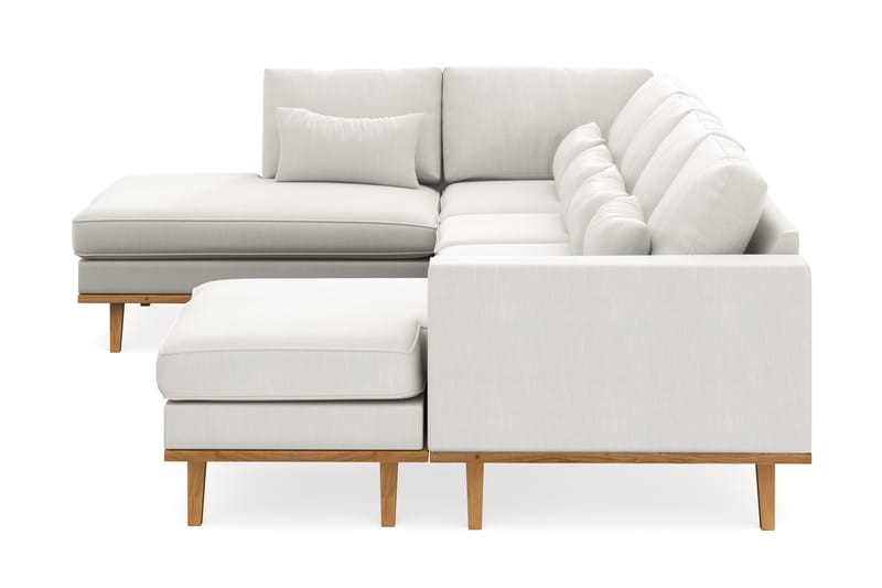 Copenhagen Compact 4-personers Venstrevendt U-formet Sofa med Divan og Chaiselong i Stof - Lysegrå - Møbler - Sofaer - U Sofa
