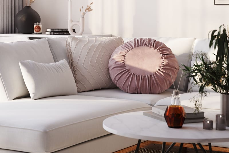 Copenhagen Compact 4-personers Højrevendt U-formet Sofa med Divan og Chaiselong i Stof - Lysegrå - Møbler - Sofaer - U Sofa