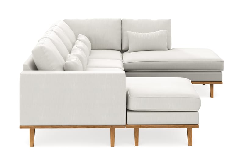 Copenhagen Compact 4-personers Højrevendt U-formet Sofa med Divan og Chaiselong i Stof - Lysegrå - Møbler - Sofaer - U Sofa