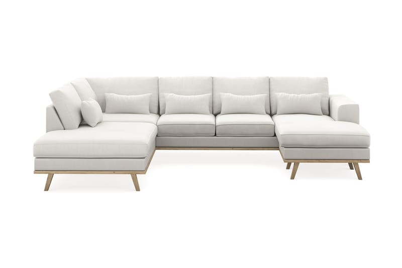 Copenhagen Compact 4-personers Venstrevendt U-formet Sofa med Divan og Chaiselong i Stof - Lysegrå - Møbler - Sofaer - U Sofa