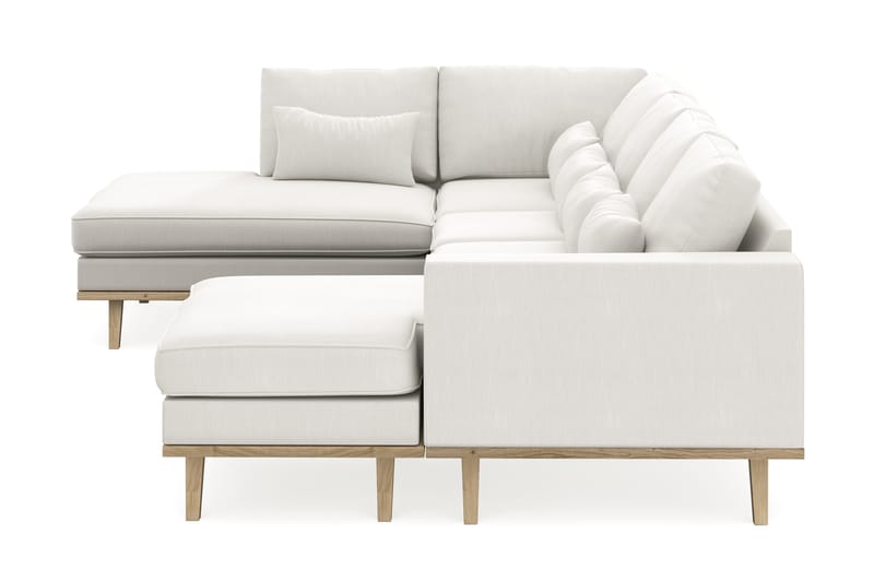 Copenhagen Compact 4-personers Venstrevendt U-formet Sofa med Divan og Chaiselong i Stof - Lysegrå - Møbler - Sofaer - U Sofa