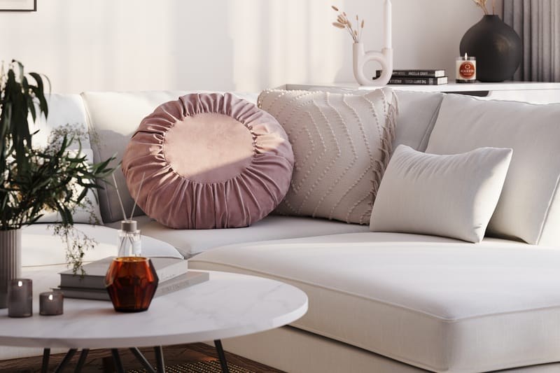Copenhagen Compact 4-personers Højrevendt U-formet Large Sofa med Divan og Chaiselong i Stof - Lysegrå - Møbler - Sofaer - U Sofa