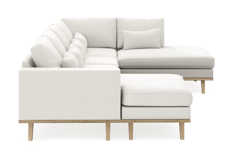 Copenhagen Compact 4-personers Højrevendt U-formet Sofa med Divan og Chaiselong i Stof - Lysegrå - Møbler - Sofaer - U Sofa