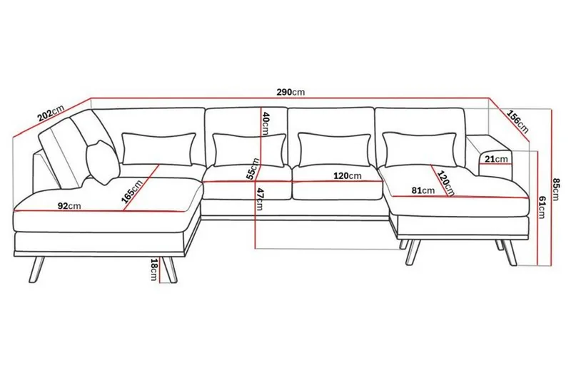 Copenhagen Compact 4-personers Venstrevendt U-formet Sofa med Divan og Chaiselong i Stof - Lysegrå - Møbler - Sofaer - U Sofa