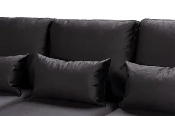Copenhagen Compact 4-personers Venstrevendt U-formet Large Sofa med Divan og Chaiselong i Fløjl - Mørkegrå - Møbler - Sofaer - U Sofa
