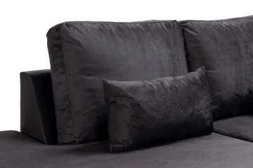 Copenhagen Compact 4-personers Venstrevendt U-formet Large Sofa med Divan og Chaiselong i Fløjl - Mørkegrå - Møbler - Sofaer - U Sofa