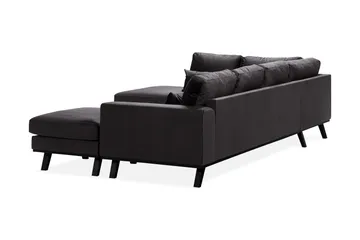 Copenhagen Compact 4-personers Venstrevendt U-formet Large Sofa med Divan og Chaiselong i Fløjl - Mørkegrå - Møbler - Sofaer - U Sofa