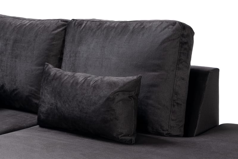 Copenhagen Compact Stor U Sofa Fløjl Chaiselong Højre - Grå - Møbler - Sofaer - U Sofa