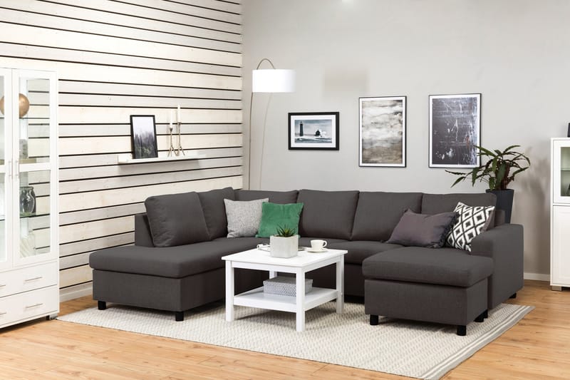 Crazy 4-personers Venstrevendt U-formet Large Sofa med Chaiselong i Stof - Mørkegrå - Møbler - Sofaer - U Sofa